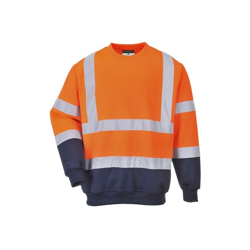 Sweats bicolores sweat bicolore orange/marine t3xl 200 - 300 g 3xl polyester / coton sweat orange/ma