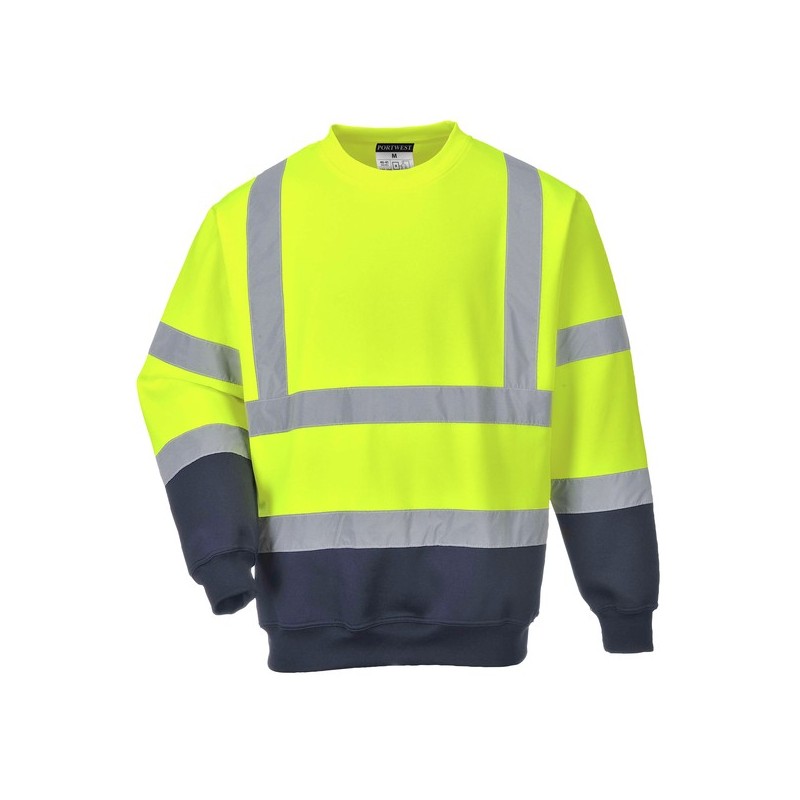 Sweats bicolores sweat bicolore jaune/marine t3xl 200 - 300 g 3xl polyester / coton sweat jaune/mari