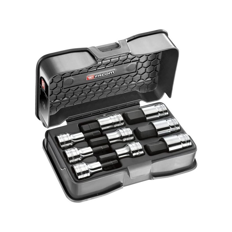 Coffret douilles tournevis 6 pans 1/2 5-19 mm 1 coffret(s) de 9 pièce(s) coffret douilles tournevis 