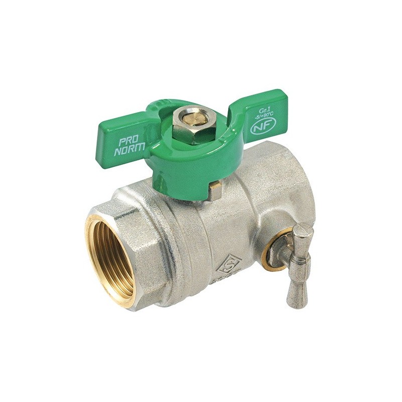 Vannes à sphère nf vanne à sphère à purge nf ff20x27 manette papillon 1 pièce(s) - ayor