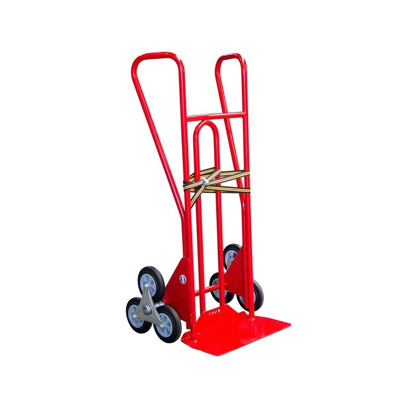 Diable acier grimpeur 250 kg bavette fixe roues caoutchouc 490 mm 250 kg 180 mm diable acier grimpeu