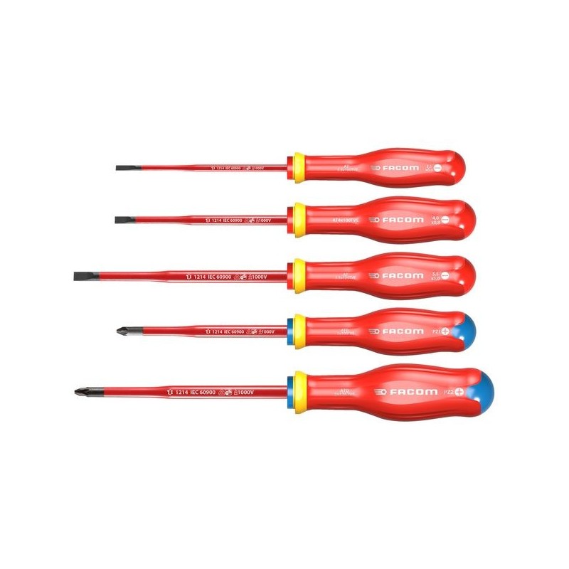 Jeu tournevis protwist® slim isolés 1000v fente et pozidriv® jeu tournevis protwist® slim isolés 100