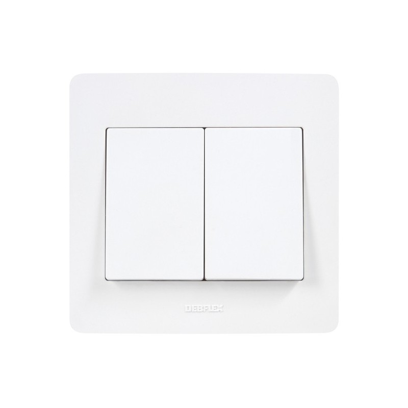 Interrupteur à encastrer diam2 double va-et-vient diam2 blanc 1 pièce(s) - debflex