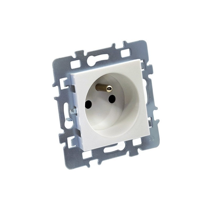 Prise à encastrer casual prise 2p+t à vis + cache blanc et support métal casual 1 pièce(s) - debflex