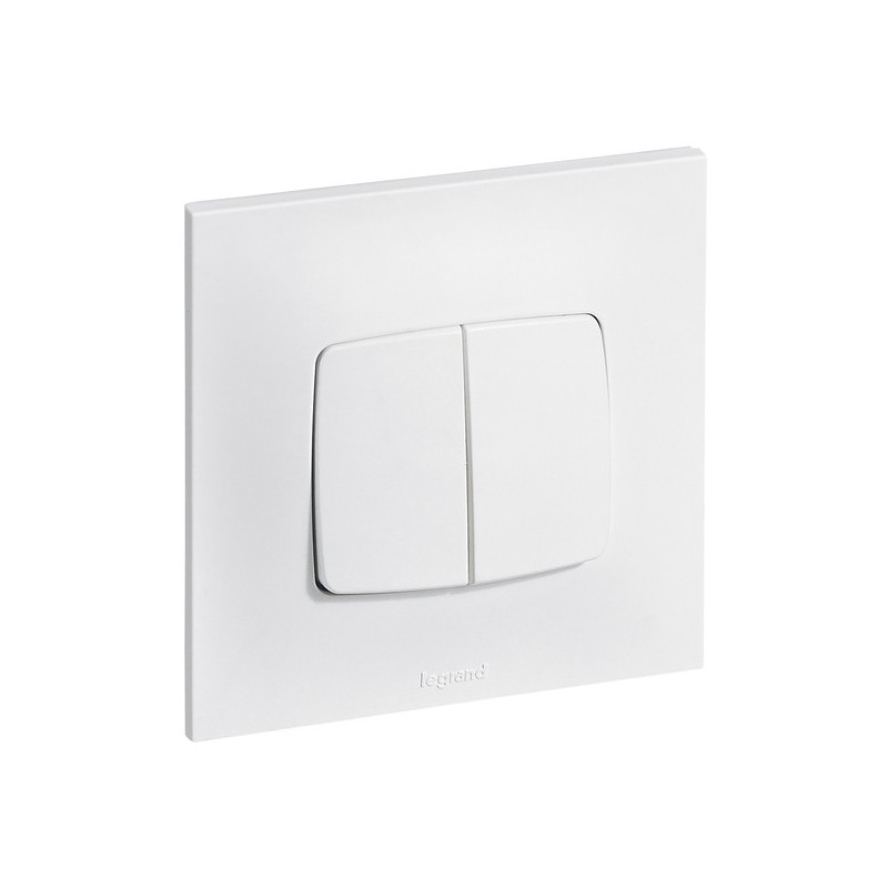 Interrupteur à encastrer neptune 1 pièce(s) double va-et-vient bornes auto neptune blanc - legrand s