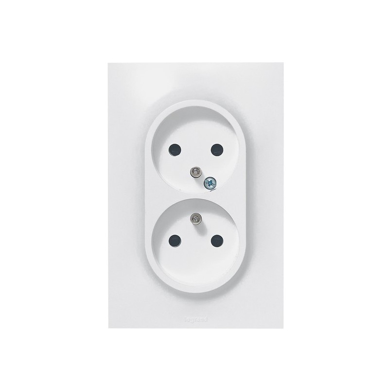 Prise à encastrer neptune 1 pièce(s) double prise de courant 2p+t neptune verticale blanc - legrand 