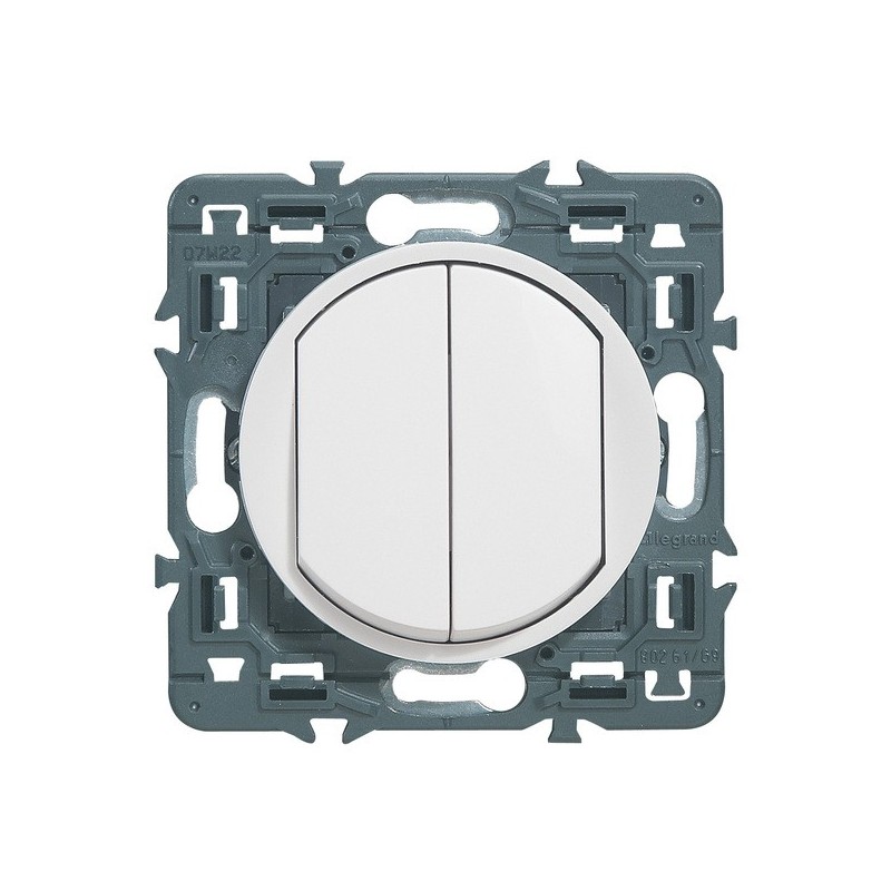 Interrupteur à encastrer celiane double interrupteur ou va-et-vient celiane soft blanc 1 pièce(s) - 