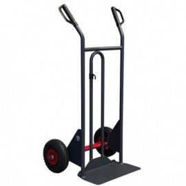 Diable acier DBA 350 kg à bavette fixe roues pneumatiques