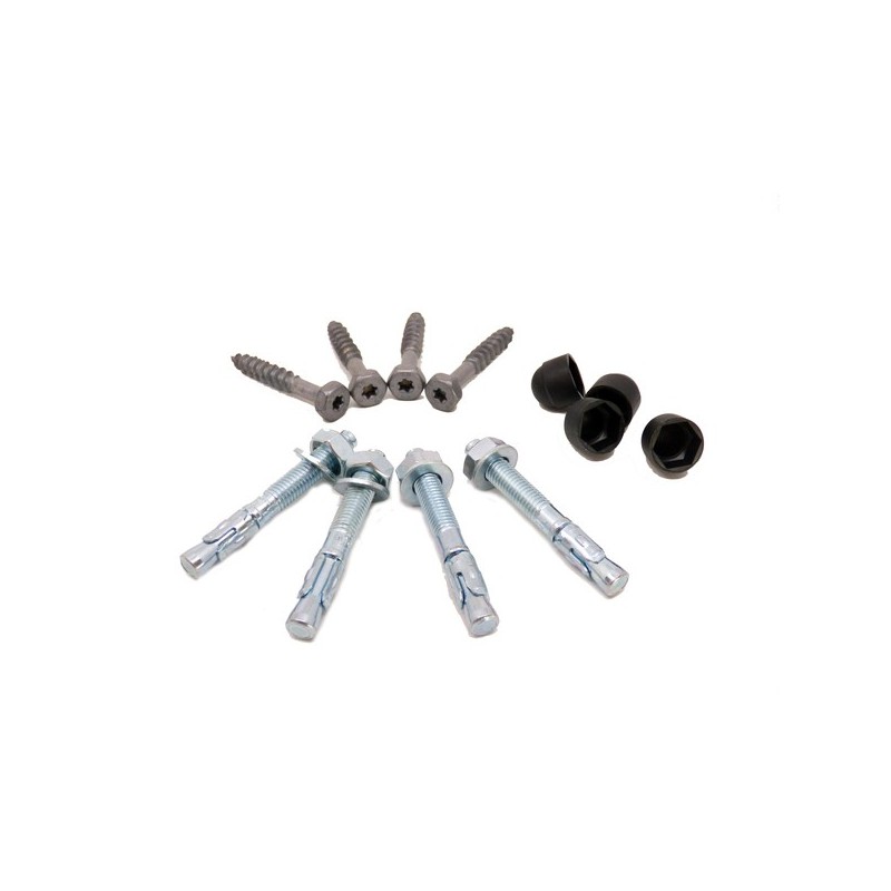 Kit de fixations pour pieds de poteaux noirs 1 kit(s) kit de fixation pied de poteau gamme nuance - 