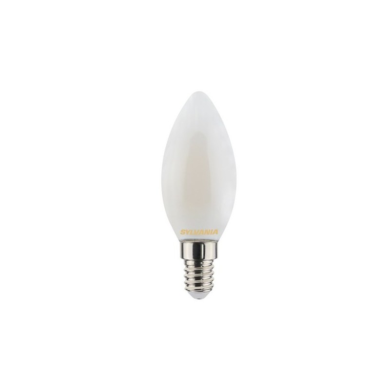 Ampoule flamme satinée à filament 4.5w 2700°k 470lm e14 blanc chaud 2700 °k 470 15000 heure(s) 4.5 w e14 ampoule flamme satinée à filament 4.5w 2700°k
