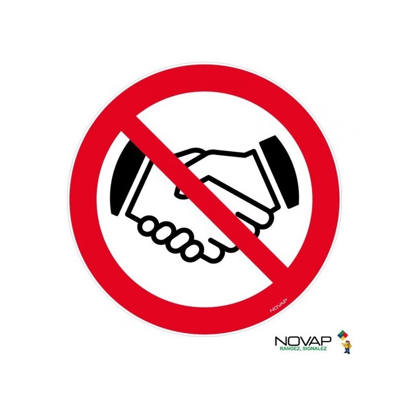 Disque interdit de se serrer la main diamètre 180 mm disque interdit de se serrer la main diamètre 1