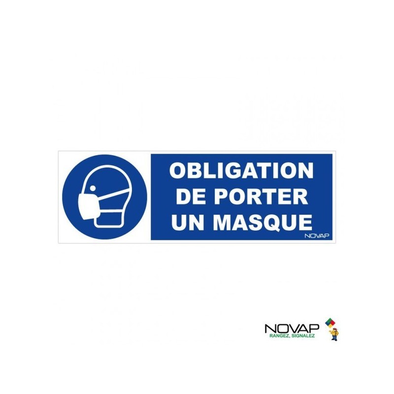 Panneaux obligation de porter un masque panneau obligation de porter un masque adhésif 1 pièce(s) - 