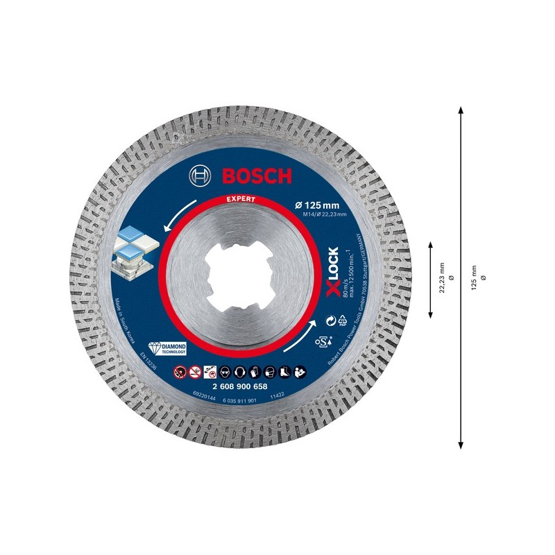Disque diamant x-lock 125x1.6 expert carrelage 125 mm 10 mm 1 pièce(s) disque diamant x-lock 125x1.6