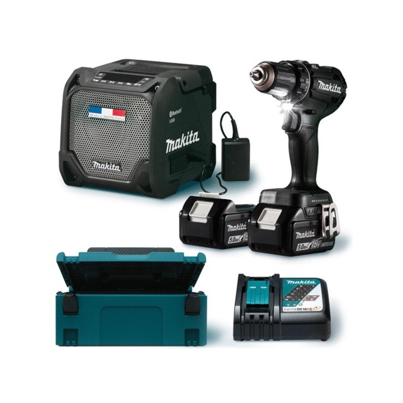 Perceuse visseuse ø 13 mm ddf485 & enceinte bluetooth 1.7 kg 2 18 v 5 ah batterie 13 mm moteur sans 