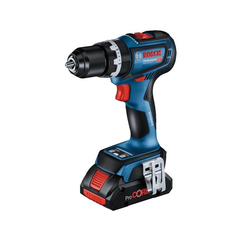 Perceuse-visseuse à percussion gsb 18v-90 c 2 18 v moteur charbon batterie 2.5 kg 13 mm 4 ah 2100 tr