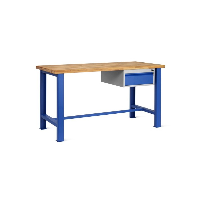 Etabli s-pro15 1 pièce(s) établi hêtre massif 1500x700x833mm 2 pieds 1 tiroir - caray