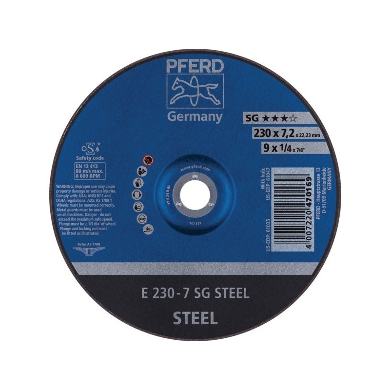 Disque à ébarber acier ligne performance sg disque à ébarber acier sg md 230 x 7.2 x 22.23 acier 660
