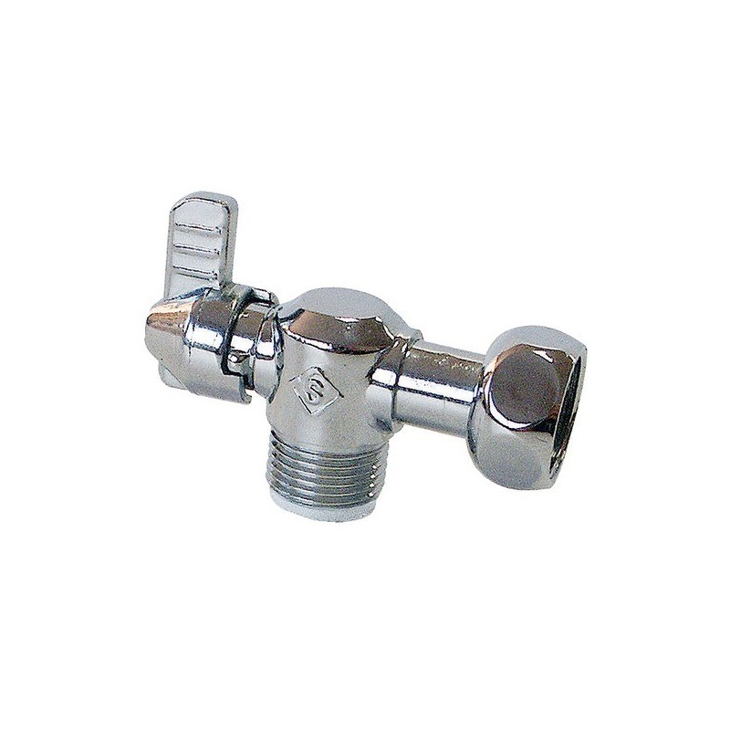 Robinets de chasse d'eau - 1/4 de tour robinet de chasse équerre 1/4 tr sph. m12x17 - laiton nickel 