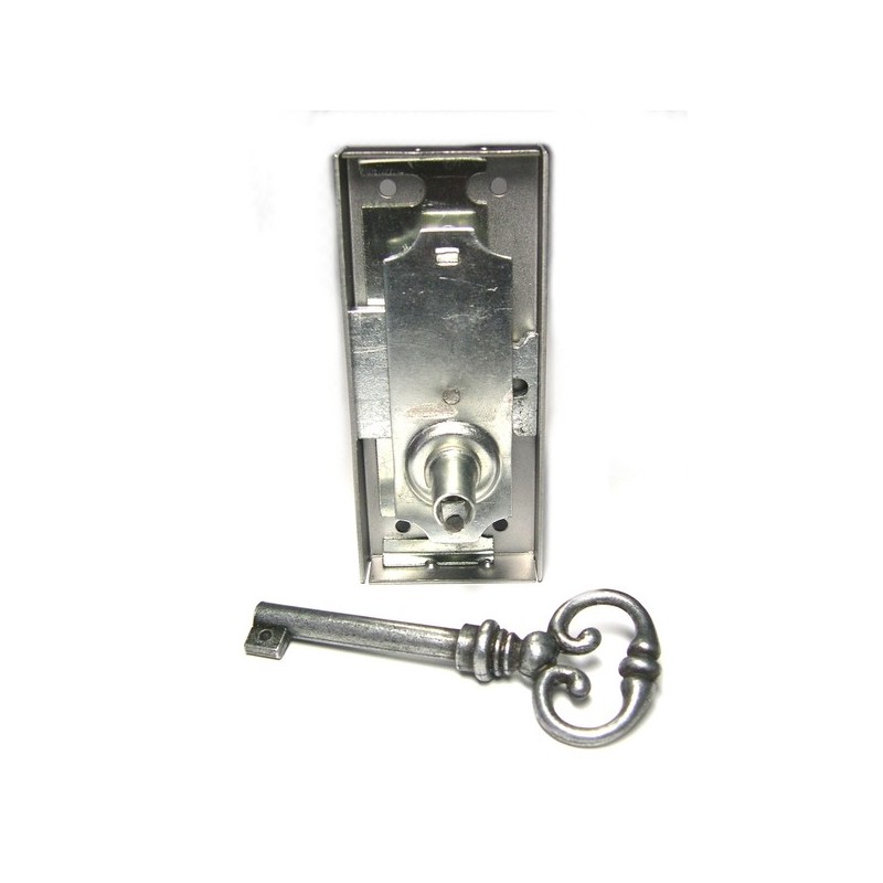 Serrures d'armoire en applique fer brut serrure applique rustique droite broche 45 mm 1 sachet(s) de