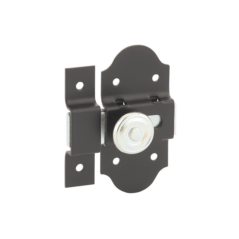 Targettes bouton tournant targette pêne plat fer laquée noir 65 x 30 mm 1 sachet(s) de 1 pièce(s) - 