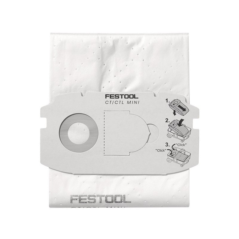 Sacs filtres pour aspirateurs festool sac filtre selfclean sc fis-ct midi/5 1 carton(s) de 5 pièce(s