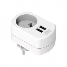Chargeur 2 USB Blanc 3.4A Total