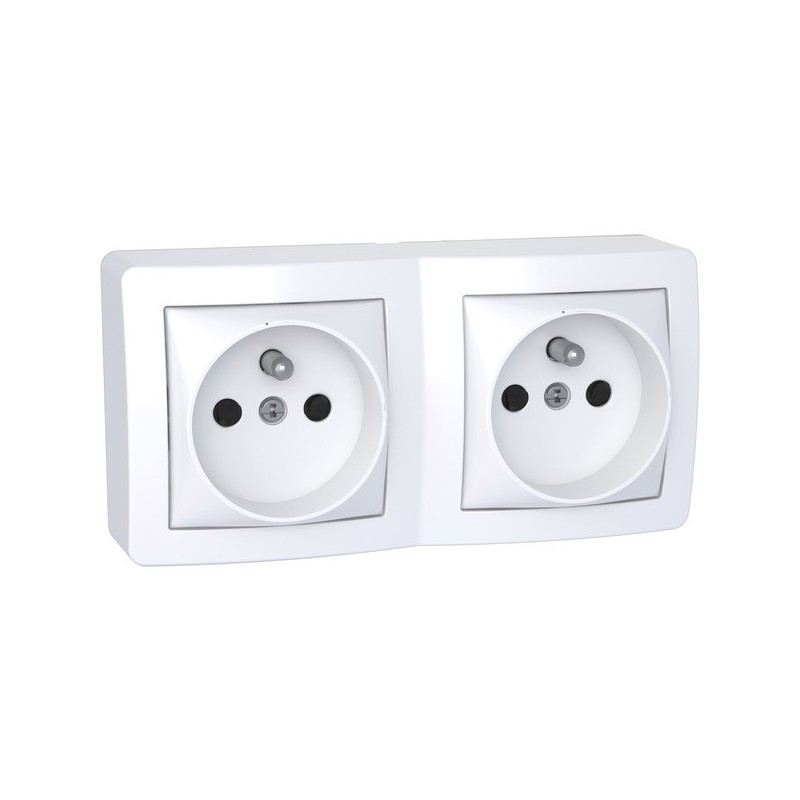 Prise en saillie alrea double prise 2p+t alrea blanc polaire 1 pièce(s) - schneider
