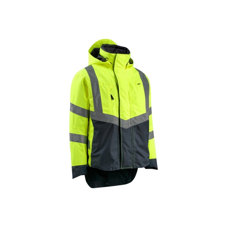 Vestes imperméables harlow 200 - 300 g entre 4 et 6 3xl polyester veste veste impér. harlow classe 3 jaune fluo / marine foncé t3xl 1 pièce(s) bleu ,