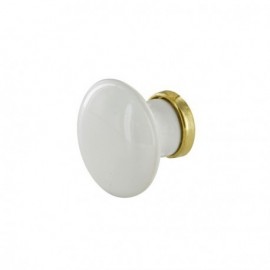 Bouton porcelaine blc bas ac lt d30
