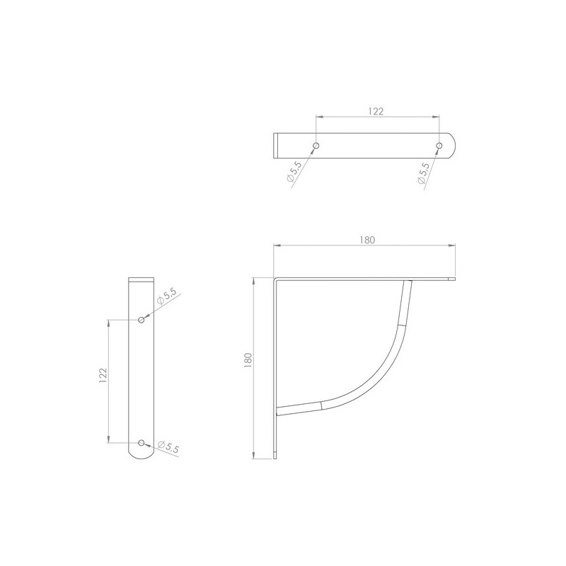 Console murale bibop 1 pièce(s) console bibop acier noir 180x180 - interges.com
