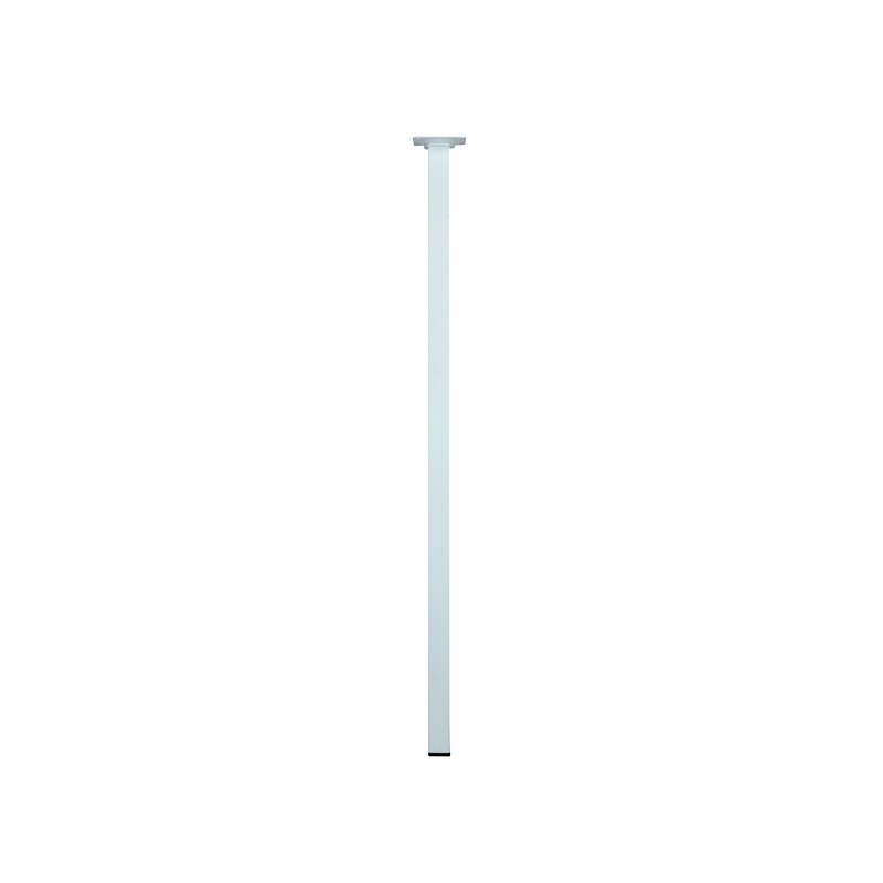 Pied de meuble carré acier blanc 25 mm 1 pièce(s) pied 25x25 m10 acier blanc h700 carré acier 700 mm - interges.com