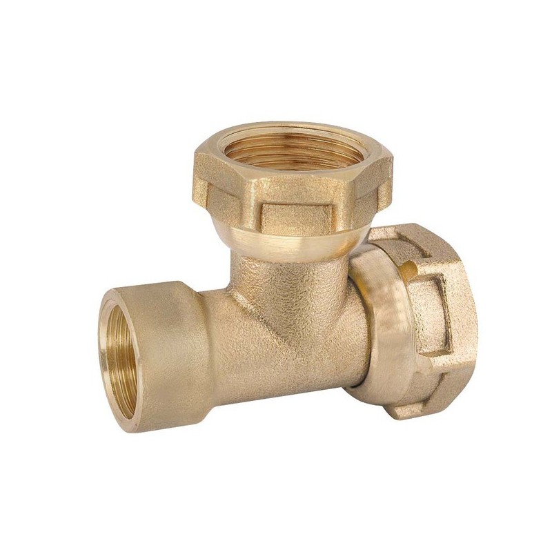 Té à écrou mobile - laiton 1 unité(s) té à écrou mobile f15x21 ff20x27 laiton 15/21 (1/2") femelle - boutte