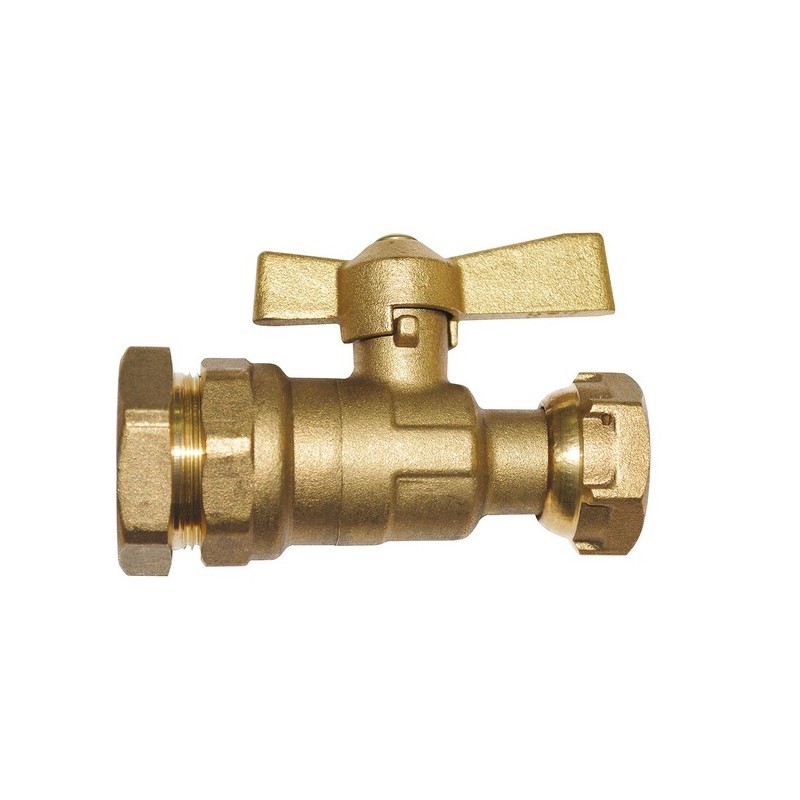 Vanne droite à écrou mobile - laiton 1 unité(s) vanne f20x27droite à écrou mobile d32 - laiton papillon femelle / femelle 20/27 (3/4") - boutte