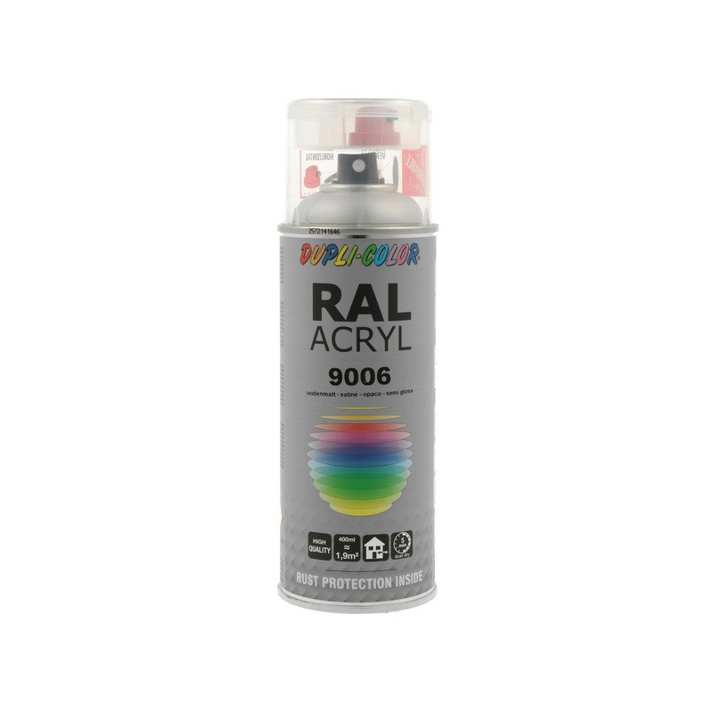 Aérosol peinture acrylique dupli color aérosol peinture acry. ral 9006 aluminium blanc brillant supports neufs ou sains courante intérieur acrylique e