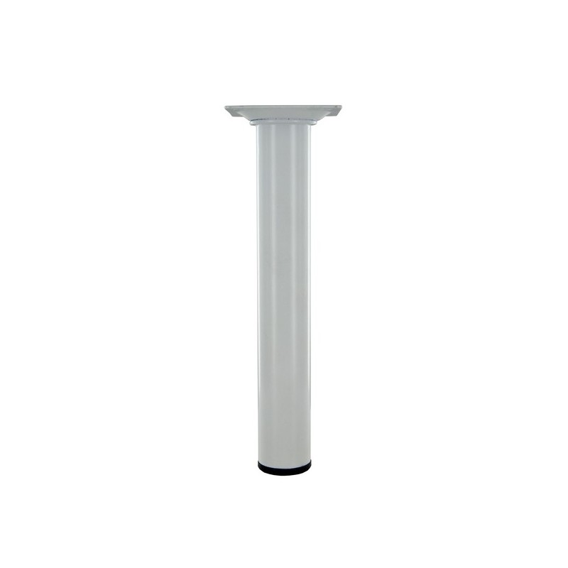 Pied de meuble rond acier blanc 30 mm 1 pièce(s) pied d30 m10 acier blanc h250 rond acier 250 mm - interges.com