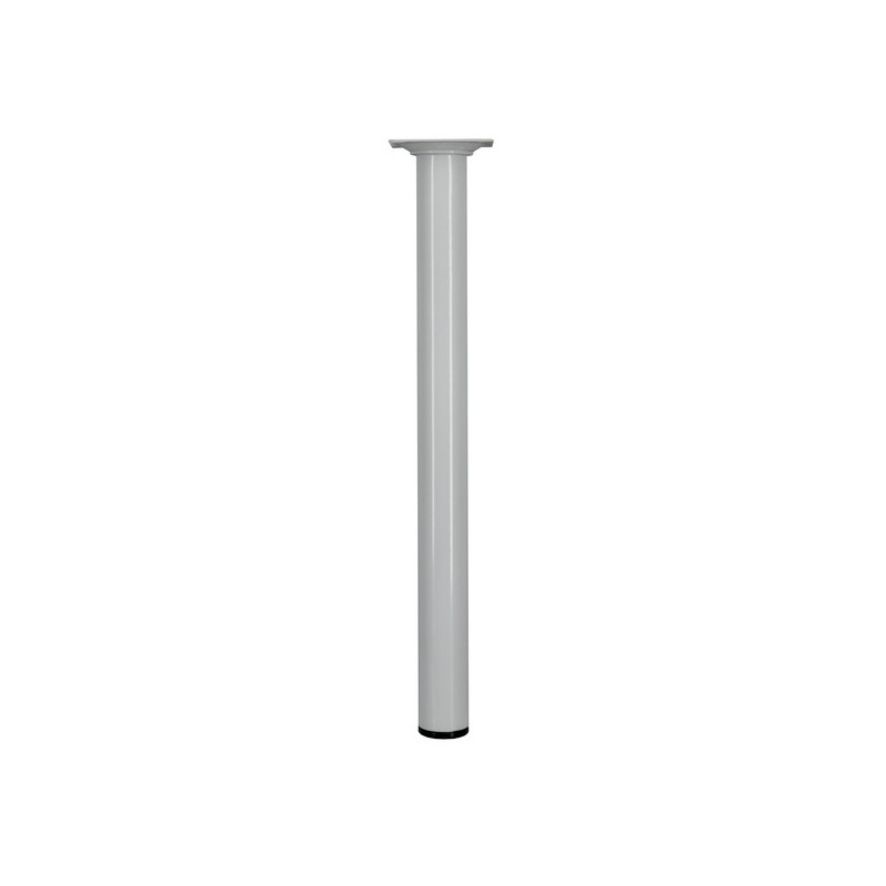 Pied de meuble rond acier blanc 30 mm 1 pièce(s) pied d30 m10 acier blanc h350 rond acier 350 mm - interges.com
