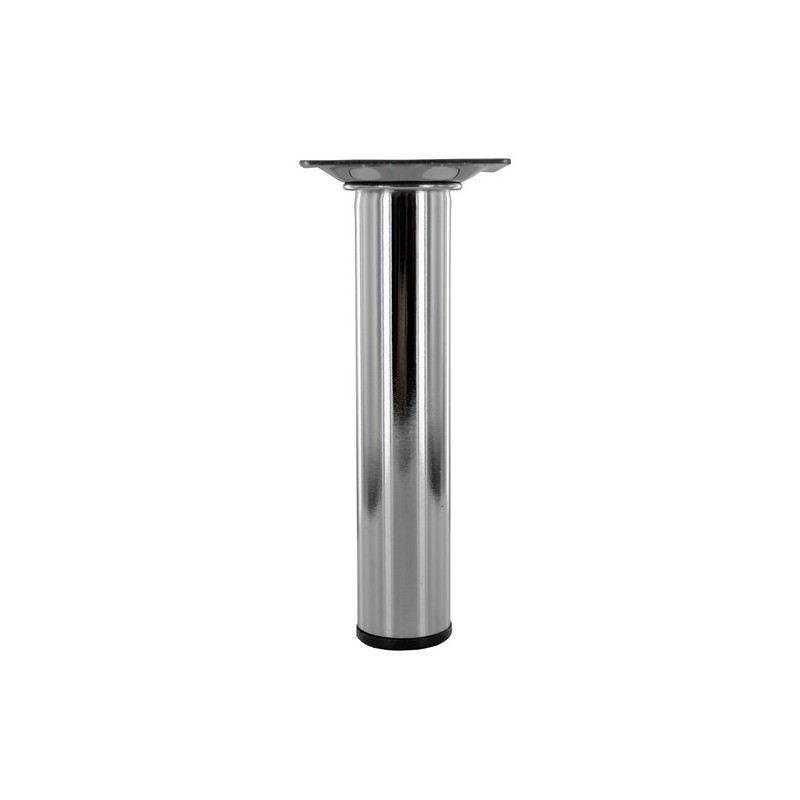 Pied de meuble rond acier 30 mm 1 pièce(s) pied d30 m10 acier chrome h150 rond acier chromé 150 mm - interges.com