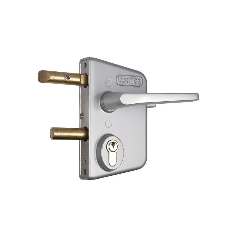 Serrure de type lc pour portail battant 1 pièce(s) serrure de portail battant lc / 40, 50 ou 60 mm - argent - locinox