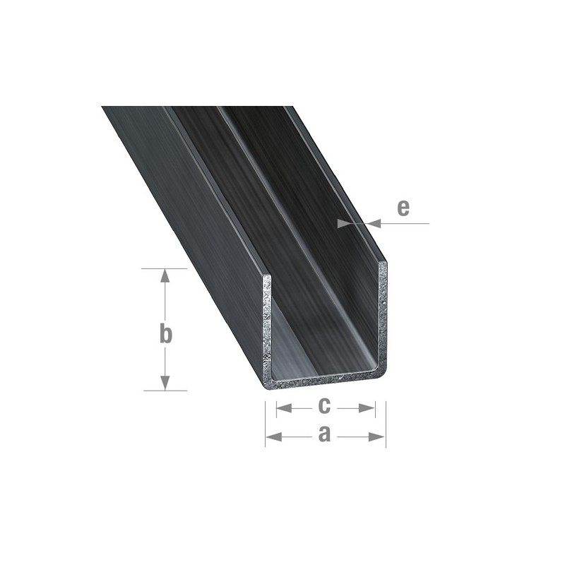 U acier verni profilé à froid 1 barre(s) de 1 mètre(s) linéaire profilé u 11 x 9 x 1,5 mm - acier profilé à froid verni - cqfd