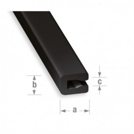 Profilé U entourage 7 x 4 x 2 mm - PVC noir