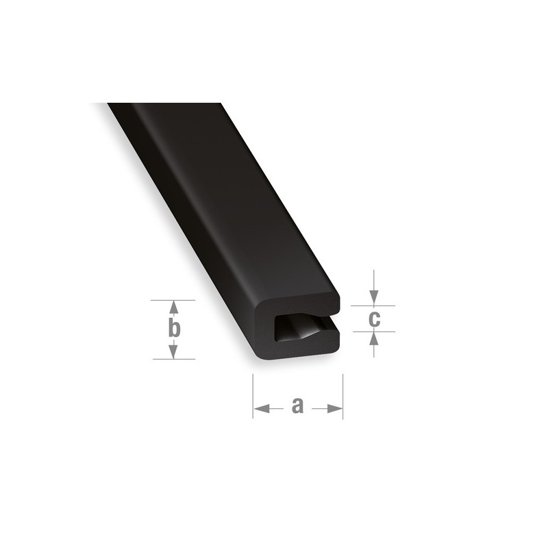 Profilé u entourage 7 x 4 x 2 mm - pvc noir 1 barre(s) de 1 mètre(s) linéaire profilé u entourage 7 x 4 x 2 mm - pvc noir - cqfd