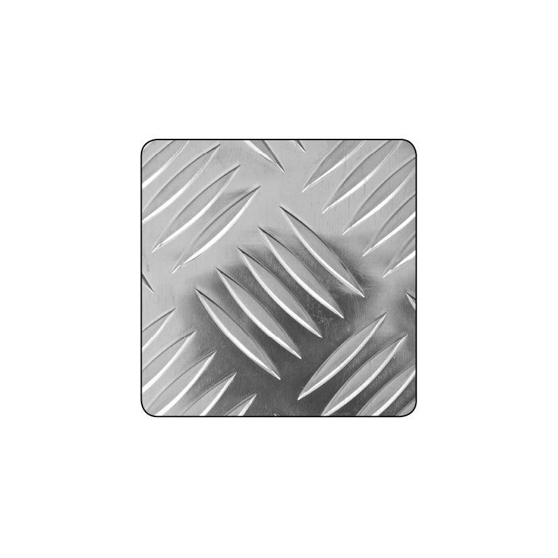 Tôles décoratives alu brut 1 feuille(s) tôle damier 1000 x 500 - aluminium brut - cqfd