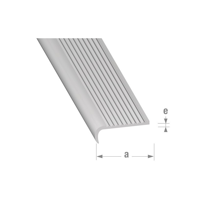 Nez de marche arrondi 40 x 14 x 2 mm - aluminium brut 1.00 m 1 barre(s) de 1 mètre(s) linéaire nez de marche arrondi 40 x 14 x 2 mm - aluminium brut i
