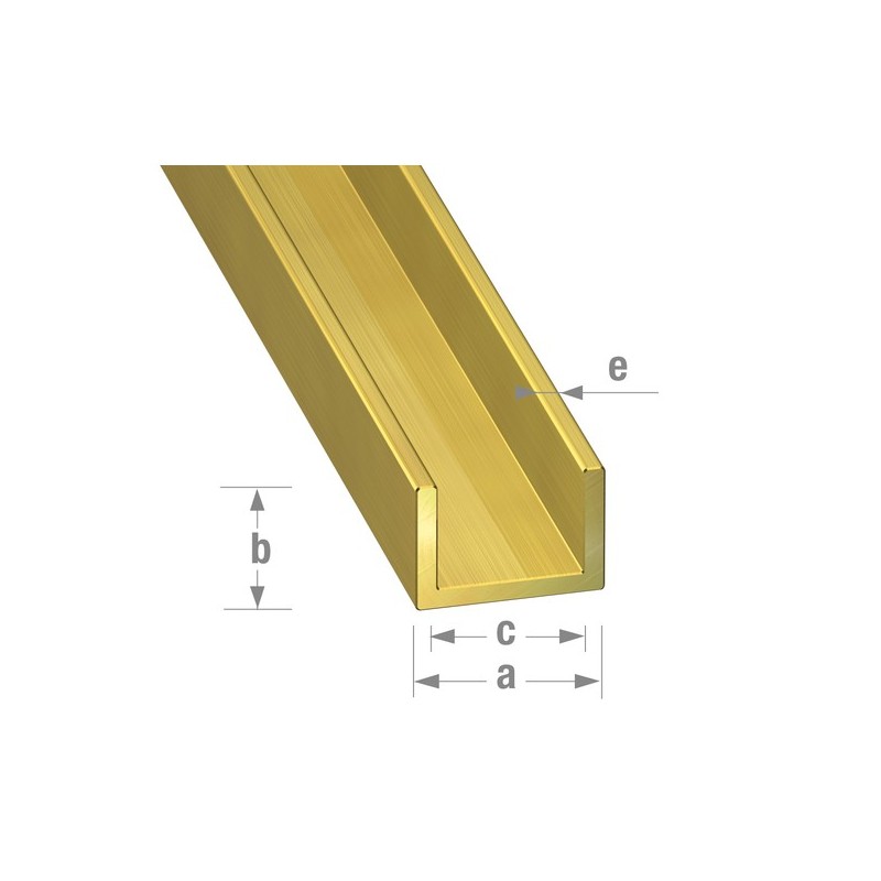 Profilé u à damiers 6 x 6 x 0,8 mm - laiton 1 barre(s) de 1 mètre(s) linéaire profilé u à damiers 6 x 6 x 0,8 mm - laiton - cqfd