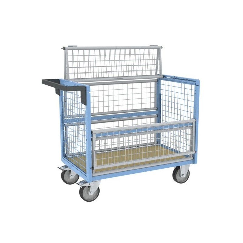 Chariot conteneur grillagé 1 pièce(s) chariot conteneur grillagé avec toit, 960 x 555 mm 500 kg - fimm