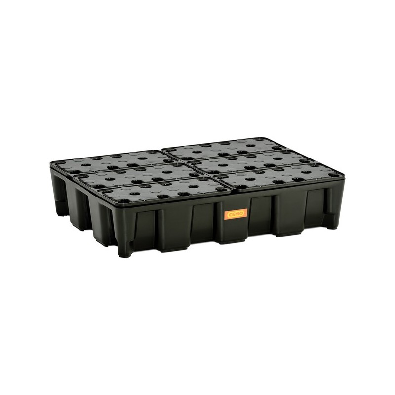 Bacs de rétention modulaires bac de rétention modulaire pe 60 l avec caillebotis pe polyéthylène 60 l 1 pièce(s) - cemo