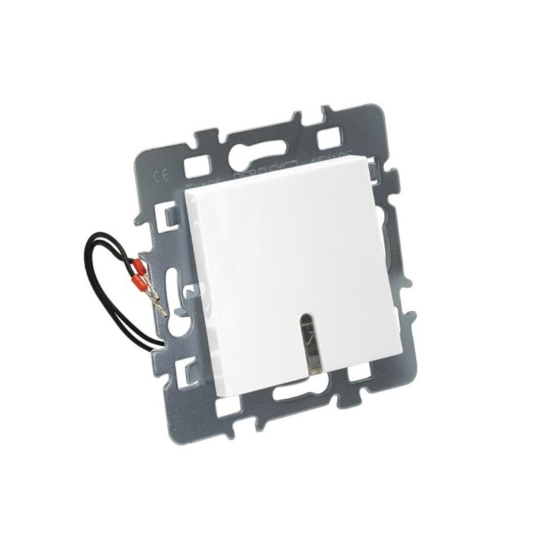 Interrupteur à encastrer casual bp avec voyant + cache blanc et support métal casual 1 pièce(s) à encastrer poussoir composable - debflex