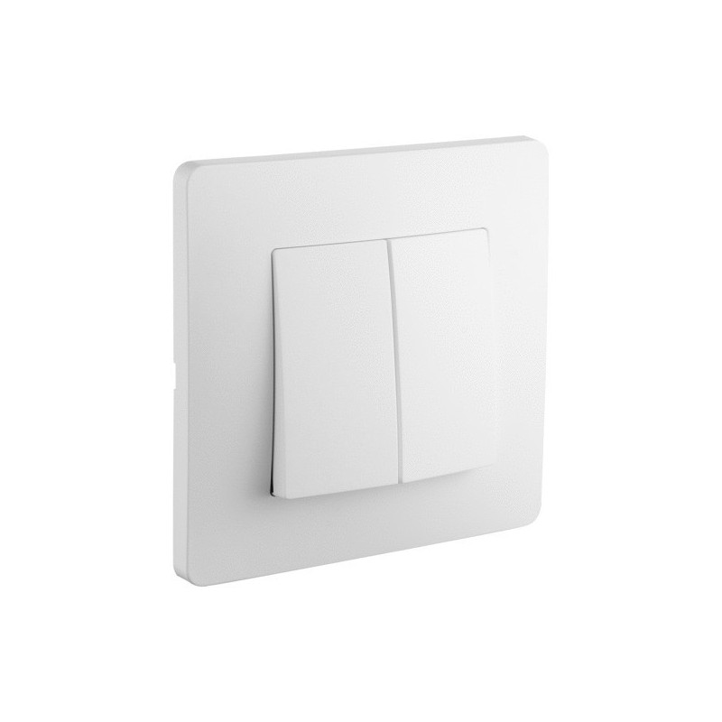 Interrupteur à encastrer caly 1 pièce(s) double va et vient caly blanc à encastrer monobloc double va-et-vient - debflex