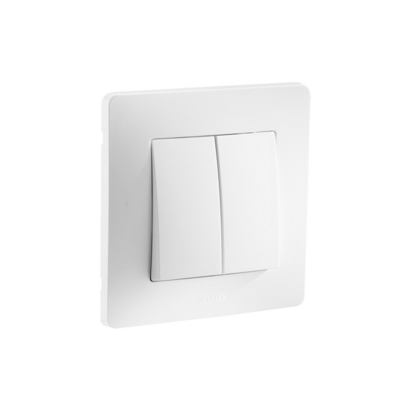 Interrupteur à encastrer caly 1 pièce(s) double va-et-vient caly blanc à encastrer monobloc double va-et-vient - debflex