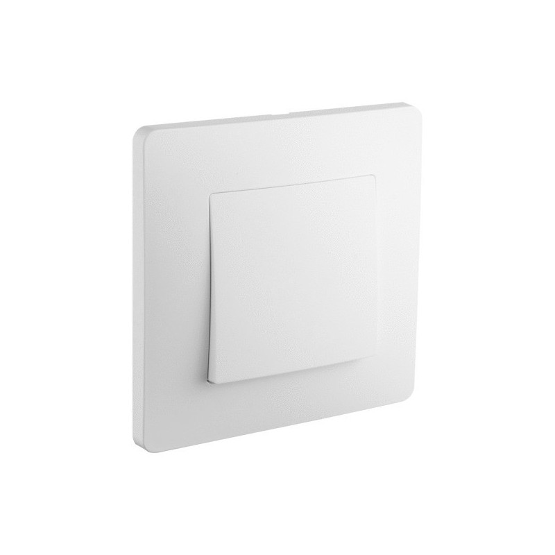 Interrupteur à encastrer caly 1 pièce(s) bouton poussoir caly blanc à encastrer monobloc poussoir - debflex